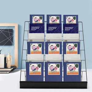 6 Tiers Black Tabletop Book Rack & Magazine Rack, Book Display Stand USA - Picture 1 of 13