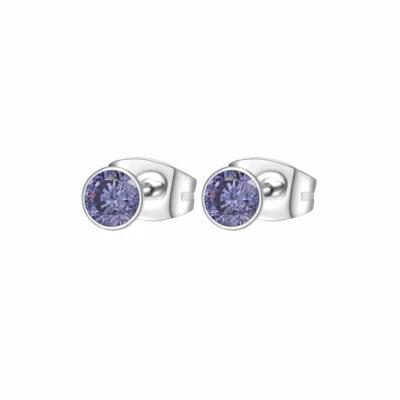 ORECCHINI PUNTO LUCE IN ACCIAIO BROSWAY CHAKRA BHKE055 ZIRCONI TANZANITE (4857) - Immagine 1 di 3