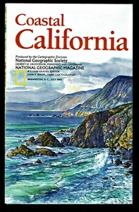 1993-7 July COASTAL CALIFORNIA CA CALIF National Geographic Map EUC - A3+ - Picture 1 of 4