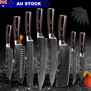 5/8Pcs Kitchen Chef Knife Set Damascus Stainless Steel Hardened Kitchen Knives - Picture 1 of 28