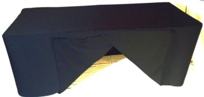 TABLECLOTH MARKET 4' ft Fitted Polyester Tablecloth SLIT BACK TableCover Trade show Booth 18 COLOR