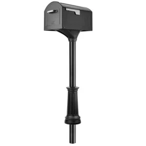 Architectural Mailboxes Decorative Mailbox Post Combo Kit Black Rust-Resistant - Picture 1 of 7