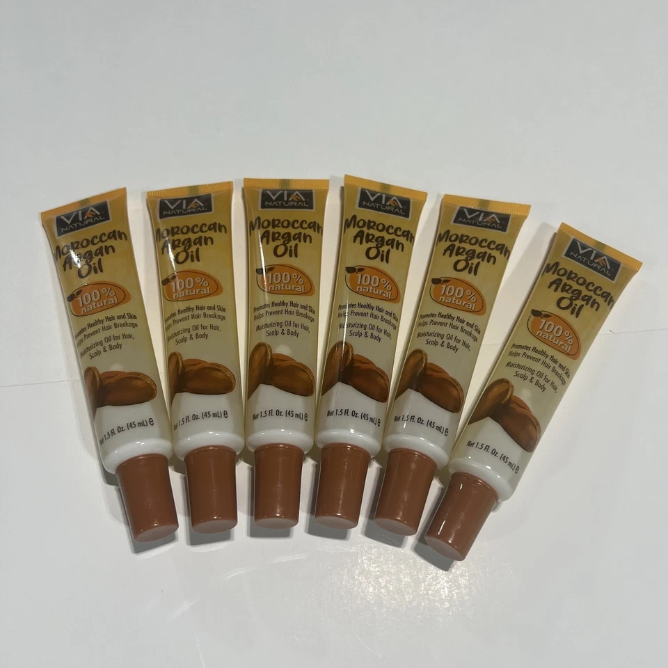 VIA Natural Moroccan Argan Oil for Hair Scalp & Body 1.5oz ea - Lot 5 Tubes