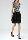 Designer Reiss Idie Embroidered Dress Size 6   Brand New   Black Lace