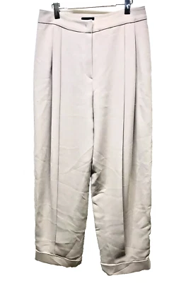 Emporio Armani Women’s High Waisted Pleated Trouser Pants Beige 44 - Image 1 of 4