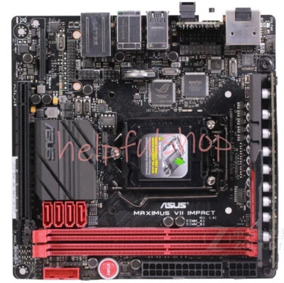 ONE ASUS STCOM Z87 MAXIMUS VII IMPACT Socket MotherBoard Used - Image 1 of 2