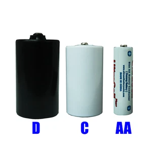 D-Zelle, C-Zelle, AA-Zelle, Dummy Akku Abstandhalter, Adapter, Konverter. - Bild 1 von 9