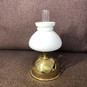 Karlskrona Lampfabrik Swedish Candle Night Lamp, Brass & Glass Mini Oil Lamp 8” - Picture 1 of 12