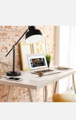 OttLite LED Balance Desk Lamp With built-in USB charger. Antique/Modern Patina - Image 1 of 4