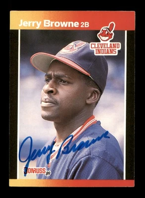 Jerry Browne Signed 1989 Donruss Traded Card T-44 Cleveland Indians - Image 1 of 2