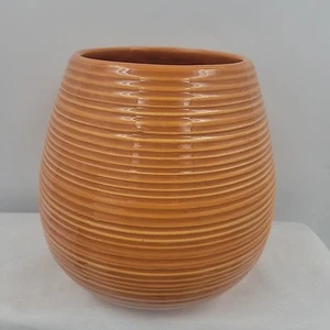 Vaso fioriera vintage McCoy alveare miele vaso arancione diametro 6" H x 4" - Foto 1 di 5