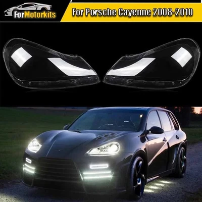 For Porsche Cayenne 2008 2009 2010 Pair Headlights Lens Cover Transparents Shell - Image 1 of 4