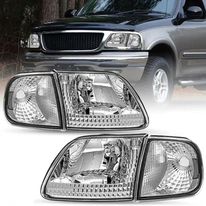 Fit For 97-03 Ford F150/99-02 Expedition Headlights+Corner Lights Assembly Pair - Picture 1 of 11