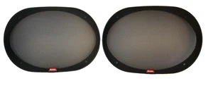 Boston Acoustics Speaker Grills Covers Vintage Black Oval 1980s Pair - Picture 1 of 4