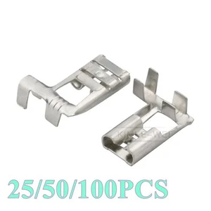 Automotive 6.3mm Right Angle Flag Spade Crimp Female Socket Pin Terminal Contact - Picture 1 of 2