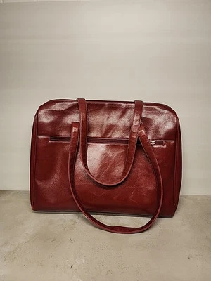 Bolso de hombro Buxton Tote rojo de cuero borgoña para computadora portátil Bt42 Foto 1 de 4