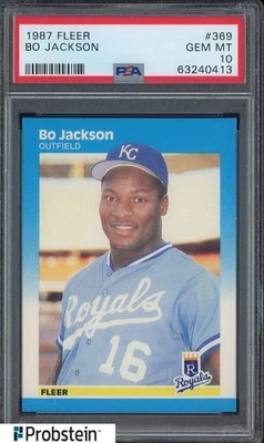 1987 Fleer #369 Bo Jackson Kansas City Royals PSA 10 GEM MINT - Image 1 of 2