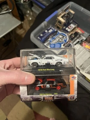 PAIR OF 1/64 DIE-CAST M2 MACHINE FORD MUSTANGS! M2 AUTO-DRAGS CHASE MUSTANG! - Image 1 of 4