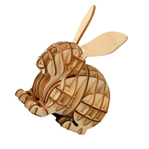 Wooden Rabbit Puzzle Child Puzzles for Toddlers Enrichment Toys Bunnies - Picture 1 of 11
