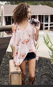 Show Me Your Mumu Peta-boo Cold Shoulder Tunic Frida Bullhead Size Small - Picture 1 of 7