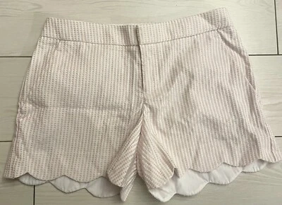 Pantalones cortos de verano Club Monaco rosa claro y blanco a rayas talla 00 Foto 1 de 3