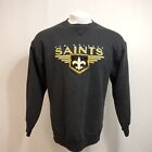 Vintage New Orleans Saints Crewneck Sweatshirt Embroidered Large Charcoal Gray