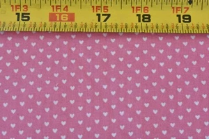 By 1/2 Yd, Vintage, Tiny White Hearts on Pink Quilt Cotton/Kessler/Concord,B1663 - Picture 1 of 6