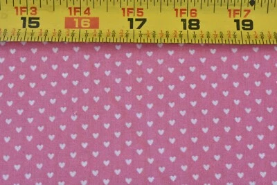 23" Long, Vintage, Tiny White Hearts on Pink Quilt Cotton/Kessler/Concord, V771 - Image 1 of 4