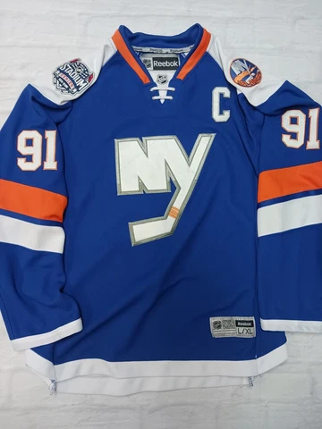Reebok NHL NY Islanders SIGNED Jersey 91 Tavares in Blue Size Youth 18/20  L/XL Cover