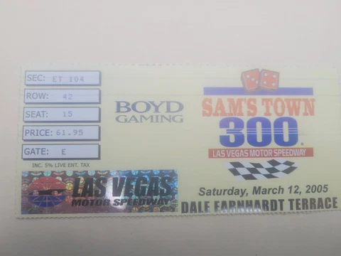 Nascar 2005 Las Vegas Motor Speedway Sam's Town 300 Ticket Mark Martin Win Cover