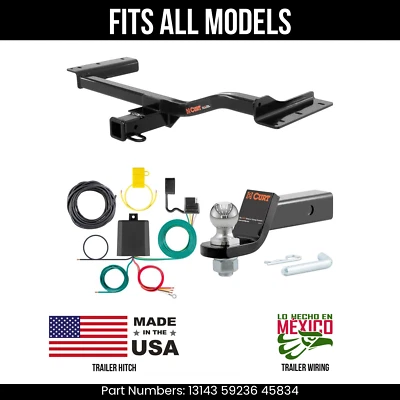 For 13-15 Lexus RX350 Trailer Hitch 4 Pin Wire 178" Ball Fits All Curt 4K 2" Tow Foto 1 de 4