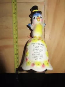 Vintage porcelain Blue Bird Dinner is Served bell After Meal - Picture 1 of 2