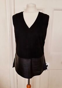 New Vince Top Leather and Suede Top Size US 6 UK 10
