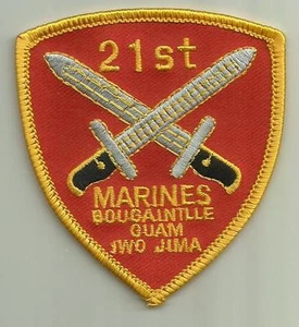 21º MARINES USMC PARCHE MILITAR INFANTERÍA SOLDADO DE GUERRA GUAM IWO JIMA BOUGAINTLLE  - Imagen 1 de 1