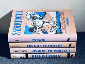 Terry Hodges set CA game warden 4 HC/DJ SABERTOOTH, TOUGH CUSTOMERS signed - Picture 1 of 24
