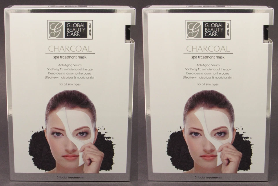NEW 10-PACK Global Beauty Care CHARCOAL Spa Treatment Mask Anti-Aging Face Serum - Image 1 of 1