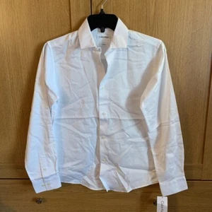 Calvin Klein Boys White Button Down Dress Shirt - Picture 1 of 4