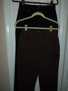 Sonoma Lifestyle ~ 2 pr Marrón y Negro Denim Elástico Jeans Mujer Talla 6 AVG - Imagen 1 de 11