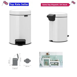 Step-On 3L Round Bin with Soft Closure Lid and Brushed Finish for Modern Homes - Picture 1 of 9