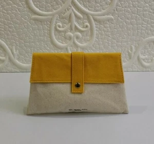 1x Guerlain Yellow & Beige Canvas Makeup Cosmetic Bag / Pouch / Case, Brand NEW! - Picture 1 of 12