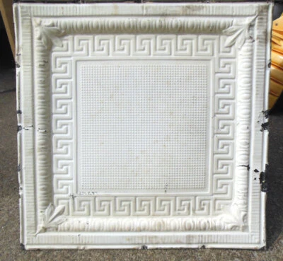 VENDA Antigo Art Deco Teto Telha de Estanho Chave Grega Traste Ovo Dardo Chique Fleur De Li - Imagem 1 de 4