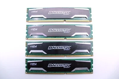 Crucial Ballistix Sport _ 16GB RAM  (4GB x 4) _ DDR3 1600 _ BLS4G3D1609DS1S00 - Image 1 of 3