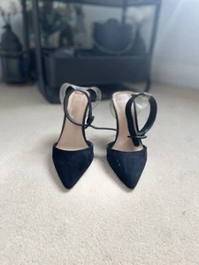 Sachi Black Suede Stiletto Heels - Size 37 - Picture 1 of 3