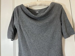 Lands End XSmall Womens Gray Draped Blouse Shirt - Picture 1 of 4