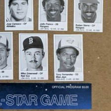 1989 1990 1991 MLB All-Star Game Program Player Cuts - U Pick a player