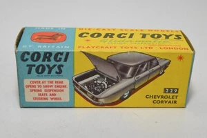 B69 1:43 SCATOLA VUOTA ORIGINALE CORGI TOYS 229 CHEVROLET CORVAIR EXC. COND. - Foto 1 di 8