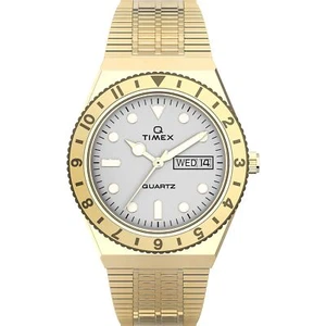 Reloj Timex Q para mujer 36 mm caja tono dorado esfera crema con acero inoxidable dorado - Imagen 1 de 4