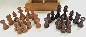 Vtg Staunton Chessman "ST 8 4 CH" Boxwood Box w/Board France 3.25" King A01777 - Picture 1 of 23
