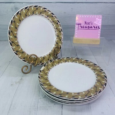 Studio Nova BANDERLARA бежевые коричневые синие ленты безопасный для духовки салат обед тарелки комплект 4 - Изображение 1 из 4