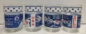 Set di quattro bicchieri/bicchieri abbinati Apollo 13 Moon Landing 4" - Foto 1 di 7